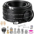 Sewer Jetter Kit for Pressure Washer 50FT, 5800PSI Drain Cleaner Hose 1/4 Inch NPT Corner Rotating and Button Nose Sewer Jetting Nozzle,Sewer Jetting Nozzles Kit with Spanner (50FT) by Laopypor