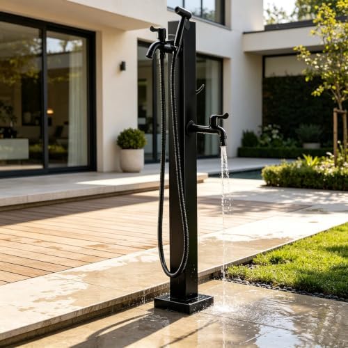 Freestanding Outdoor Water Column Faucet Garden Water Spigot Hose Stand by Gaommini