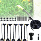 Adjustable Mist Sprinkler 360° Rotating Copper Water Sprayers with Set Connector for Garden Plant Automatic Watering Misting (Color : Black, Size : 10m) by Unknown