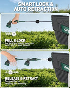 Retractable Garden Hose Reel: 1/2 in x 100 ft Wall Mounted Water Hose Reel with 10-Function Nozzle, Hose Reels for Outside, Any Length Lock, Brass Fittings, Slow Auto Rewind & 180° Swivel - Image 2