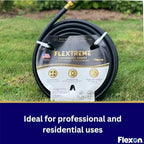 Flexon Flextreme 5/8" x 50ft Black Synthetic Performance Rubber Garden Hose – Lightweight, All-Weather Flexibility, Heavy-Duty, Kink-Resistant, Solid Brass Couplings, Watering Hose for Lawn & Garden - Image 5