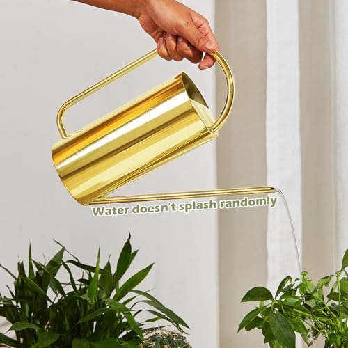 Watering Can Outdoor, 50 oz/1.5L Watering Can with Long Spout and Handle, Stainless Steel Garden Watering Pot for Outdoor and Indoor Plants - Image 5