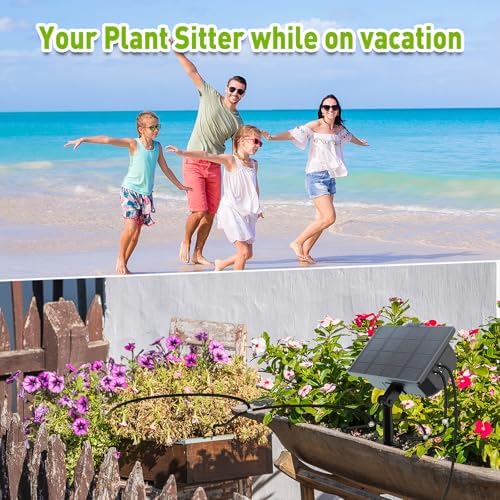 RAINPOINT Compact Programmable Solar Automatic Plant Waterer Kit Work with Indoor Outdoor,Self Watering Drip Irrigation Pump Indoor/Outdoor Vacation Free Low Water Auto Shut-Off Water 10-20 Plants - Image 7