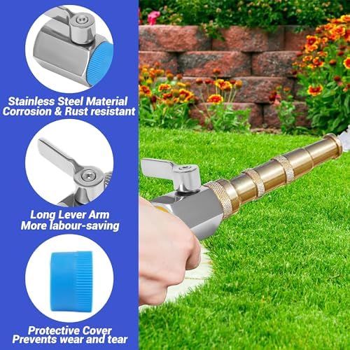 M MINGLE Garden Hose Shut Off Valve, Stainless Steel, 3/4 Inch, 2-Pack - Image 6