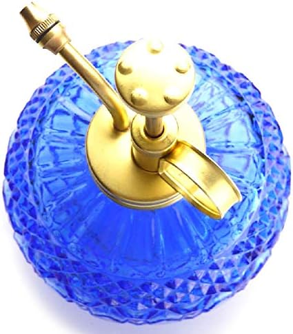 Plant Mister- Blue Color Glass Bottle & Brass Sprayer (Matt Gold) - Image 6