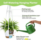 2 Pack Self Watering Hanging Planters with Grow Light for Indoor Plants - Image 6