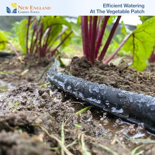 Flat Soaker Hose 50 ft, For Drip Irrigation, Extendable Non-Corrosive and Heavy Duty Couplings, Saves Water, For Raised Beds, Gardens and Vegetable areas, 700002 by New England Garden Tools - Image 4