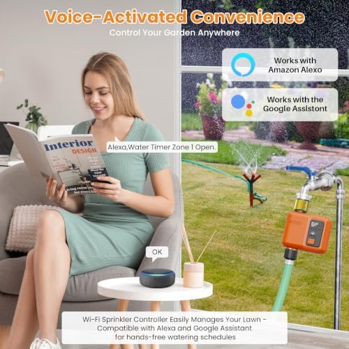 WiFi Water Timer for Garden Hose, Smart Sprinkler Timer with 984ft Long Range, Strong Wall Penetration, APP & Remote Control, Voice Control, Rain Delay, Manual Mode, Watering System - Image 5