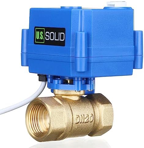 U.S. Solid 3/4 in Brass Motorized Ball Valve, Standard Port, 9-24 V AC/DC, 3-Wire Latching Self-Hold, Manual Override, Position Indicator - Image 4