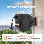 wikiwiki Retractable Garden Hose Reel, 1/2" x 100FT, Auto Rewind Wall Mount - Image 3