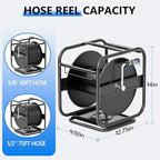 SPECILITE Metal Garden Hose Reel, 360° Rotation Frame, 75-100 FT, Black - Image 6