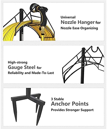 Freestanding Garden Hose Holder Hanger, Heavy Duty Metal Water Hose Storage Stand Rack for Yard Lawn (Hose Not Included) - Image 4
