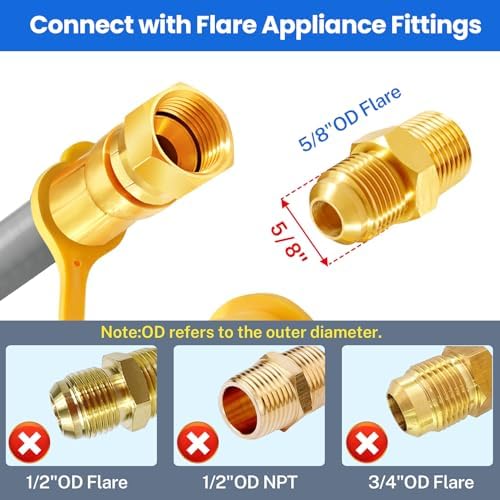 GasSaf 6FT 3/8" ID Natural Gas Hose, Natural Gas Grill Hose with Quick Connect Fitting Suitable for Weber Grills, Blackstone Griddles, Generator, Patio Heater - CSA Certified - Image 3