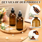 Norme 12 Pcs 8 oz Glass Spray Bottles, Funnels and Labels, Amber, Stylish - Image 3