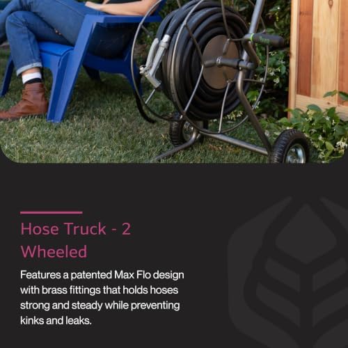Yard Butler Hose Cart, Metal Hose Caddy, 2 Wheels, 200 Feet - Image 2