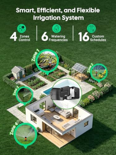Outdoor Smart Sprinklers Controller 2.4GHz WiFi, Irrigation Controller Easy Use App Enabled, 4 Zones + 16 Plans, Save Water Auto Skip Rain, Freeze & Wind, 10 Minutes Install - Image 7