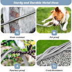 Garden Hose 100FT with 10 Function Nozzle, Water Hose with Leak-proof Connectors No-Kink Lightweight Puncture-proof Pet-proof Sturdy Hose for Outdoor Yard（Light Silver） - Image 6