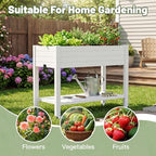 Fancyango Raised Garden Bed with Wheels 33.7" H -Medium Ashen - Image 5