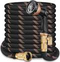 75FT Garden Hose w/10 Function Spray Nozzle, 2026 Ultra Lightweight Water Hoses, 3/4" Brass Connectors- Durable, Lightweight & Flexible Water Pipe for Outdoor & Gardening(Black Rose gold) by Unknown