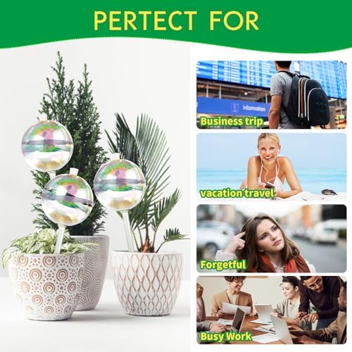 13 oz Up 2 Weeks Large Plant Watering Globes - Self Watering Bulbs for Indoor & Outdoor Plants, Glass Water Globes, Slow Watering for Plants While Away, Self Watering Planter Insert 4 Pack - Image 4