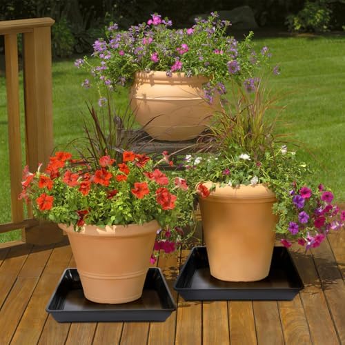 Abaodam 2 Pack Square Plant Saucer 13.77 inch Plant Tray for Potted Plants Plastic Planter Drip Trays for Indoor Outdoor Use Water Catcher to Keep Floors Clean - Image 3