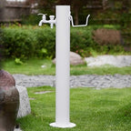 Outdoor Aluminum Alloy Cylindrical Garden Water Column, Freestanding Hose Holder Hydrant with Tap for Garden Farm Ranch Backyard（86 * 10.5cm/34 * 4in） by Unknown