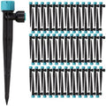 100PCS 13cm Steke 8-Hole adjustable Dropper Sprinkler for 1/4 inch Irrigation Tubing Quick Connect Drip Irrigation, OD-6mm Drip Emitters, Watering System Nozzle by MUCIAKIE