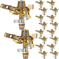 Ferraycle 18 Pieces 1/2 Inch Brass Impact Sprinkler Head with Nozzles Heavy Duty Adjustable 0-360 Degrees Impulse Sprinkler Head Lawn Watering for Yard Irrigation by Ferraycle