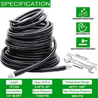 70FT Sewer Jetter Kit for Pressure Washer, 5800PSI Drain Cleaner Hose - Image 2