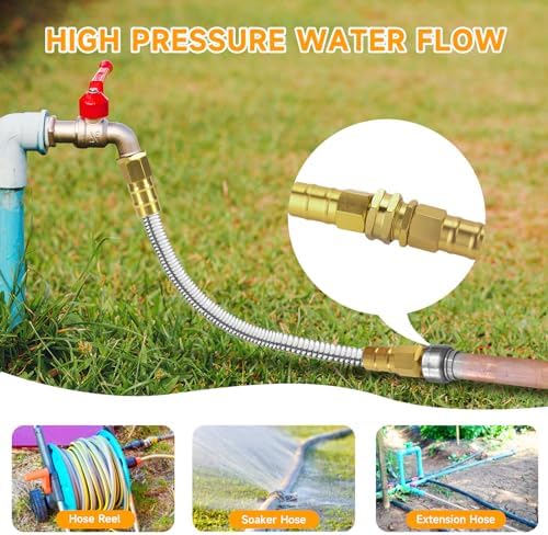 Rosy Earth Garden Hose 15 FT, 304 Stainless Steel Metal Water Hose - Image 5
