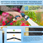 Non-Expanding Garden Hose 150 ft, Kink Free Flexible Water Hose with 10-Pattern Spray Nozzle, Lightweight Hose Pipe, Leak Proof, 3/4" Swivel Connectors, Super Fabric, Portable Storage Strap - Image 4