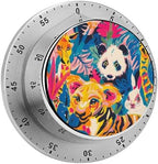 Mechanical Kitchen Timers for Cooking,Tropical Animal Pattern Printed 60 Minute Magnetic Countdown Timer,Cute Cooking Timers with Alarm,Stainless Steel Time Timer Manual No Batteries Required by Unknown