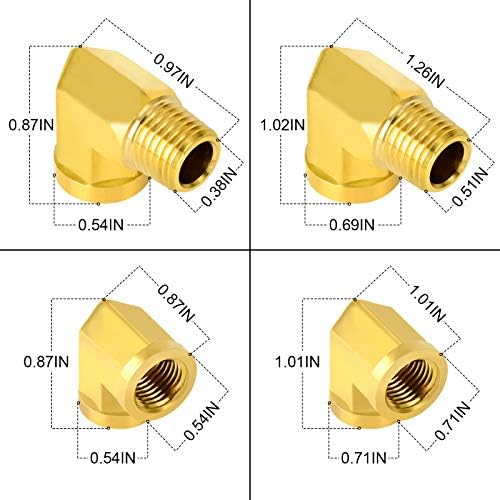 GASHER 26PCS Brass Pipe Fitting Kit, Hex Bushing, Reducer Adapter, Hex Nipple, 90 Degree Barstock Street Elbow - Image 2