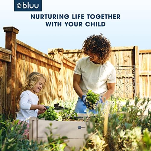 BLUU Planter Raised Garden Beds Plastic Vinyl Garden Box for Growing Vegetables Flowers Herbs Large White DIY Outdoor Patio Backyard Kits, Rectangular, 2 x 4 FT - Image 6