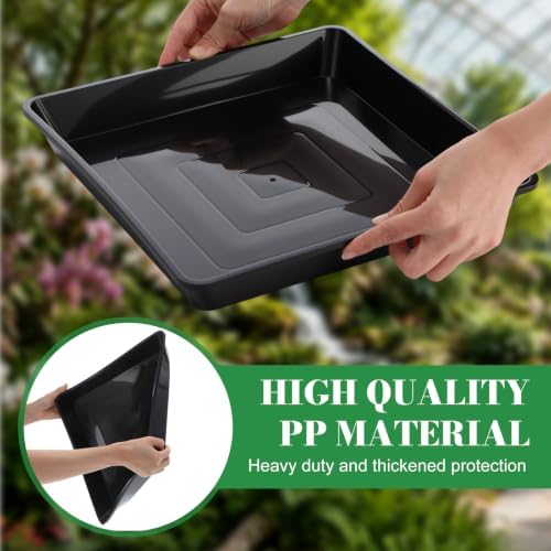 Eccliy 6 Pack Plastic Plant Saucer, Square, 14 Inch, Black - Image 3
