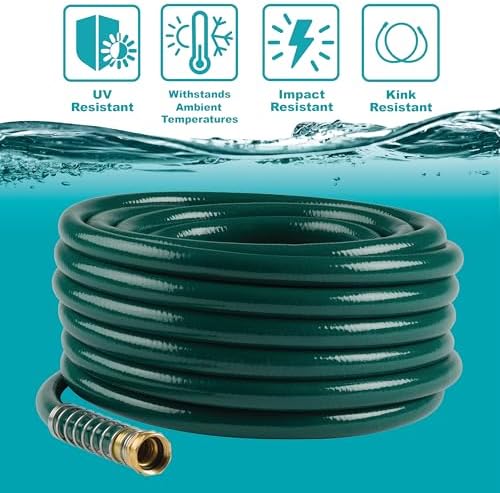 Gilmour 5/8" x 100' Heavy Duty Flexogen Water Hose, Flexible Garden Hose for Vegetable Gardens, Flower Beds, and Lawn Sprinklers, Green - Image 3
