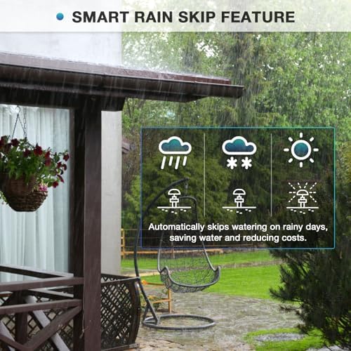 6 Zone Smart Sprinkler Controller with Local Weather Intelligence and Atmosphere Lights, Automated Watering and App Control WiFi Irrigation System, Save Water Through Rain Skip - Image 2