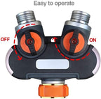2-Way Garden Hose Connector, Faucet Adapter Attaches 2 Hoses to 1 Spigot, Faucet Connector with Valve, Garden Hose Splitter - Image 5