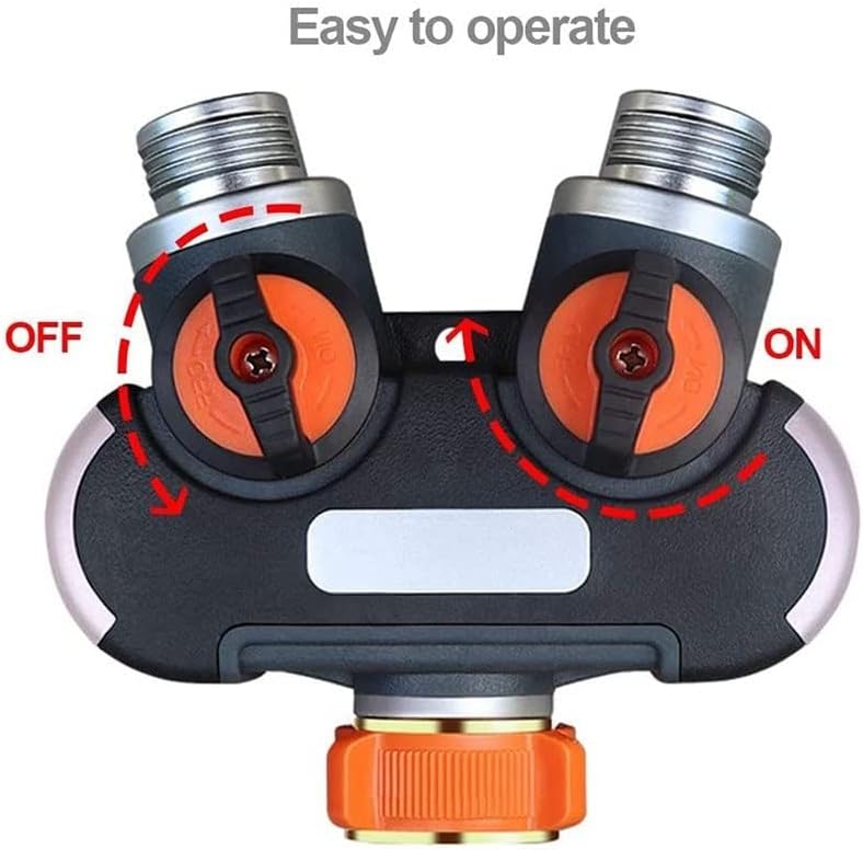 2-Way Garden Hose Connector, Faucet Adapter Attaches 2 Hoses to 1 Spigot, Faucet Connector with Valve, Garden Hose Splitter - Image 5