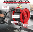 Fuel Hose Reel 1" x 50 ft, Retractable Diesel Reel with Fueling Nozzle - Image 2