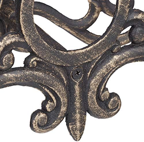 Relaxdays Antique Hose Holder, Cast Iron, Vintage Look, Wall-Mounted, HxWxD: 24 x 31.5 x 15 cm, Garden Hose Hanger, Bronze - Image 4