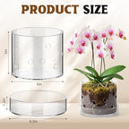 6 Inch Clear Acrylic Orchid Planter Pot with 360° Round Holes & Tray - Image 2