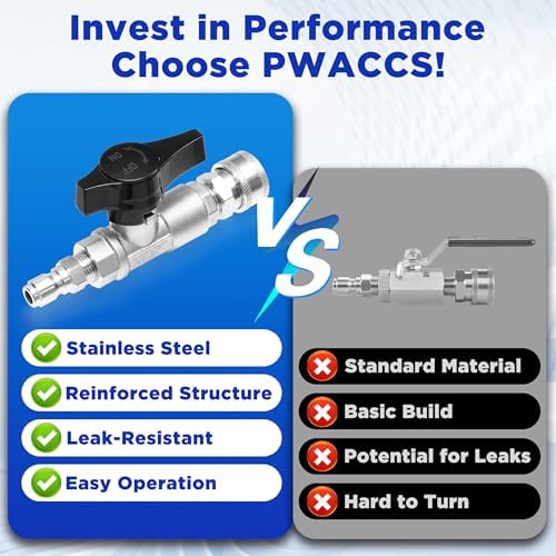 PWACCS Ball Valve Pressure Washer, 3/8" Quick Connect Shut Off Valve - Image 3