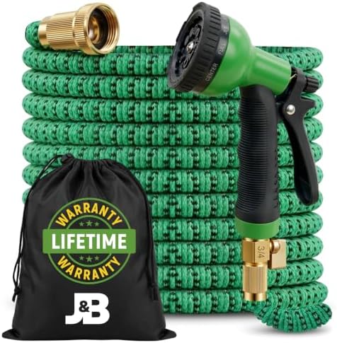 J&B XpandaHose 50ft Expandable Garden Hose, Lightweight, Brass Connectors by J%26B