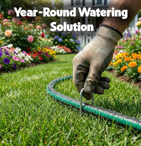 Flat Soaker Hose 50ft (25ft 2-Pack) for Garden // Drip Hose for Garden Beds, Lawns and Trees // Heavy Duty Leakproof Design with Quick Connect // Linkable Irrigation System for Vegetables and Flowers - Image 5