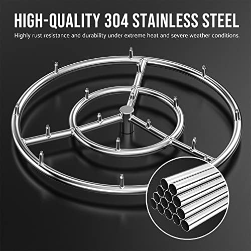 Skyflame 18 Inch Round Stainless Steel Fire Pit High Flame Burner Ring - Image 5