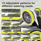 YASHINE 50ft Retractable Garden Hose Reel, Portable Hose Reel, 45+5FT with 10 Patterns Spray Nozzle, Adapts to standard US hose plugs, Hose Reel for Garden Watering Car Washing Pet -Green - Image 3