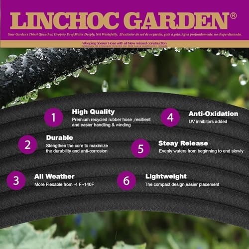 5/8 Inch 100FT Soaker Hose - High Flow Flexible Design for Expansive Landscapes | Durable & Eco-Sustainable Water Efficiency - Image 3