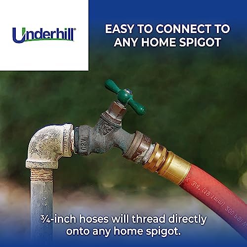 Underhill UltraMax Commercial Garden Water Hose 100 ft, Rubber, Flexible, Anti-Kink, 200 psi WP, 800 psi BP, H75-100R, 3/4 Inch x 100 ft GHT, Red - Image 6