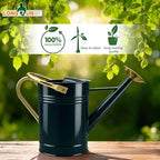 Gold Galvanized Iron Watering Can for Indoor Plants, DIY Watering Cans for House Plant Garden Flower, Long Spout Water Can for Outdoor Watering Plants 6.44L 1.7Gallon (Dark Green) - Image 6